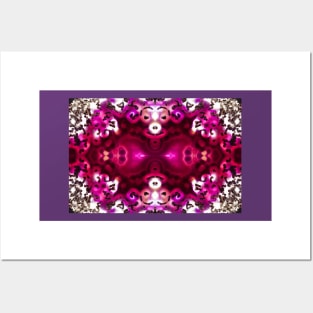 Purple red agate mineral cross section Posters and Art